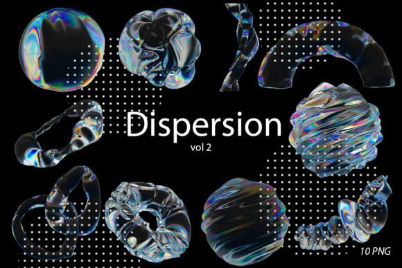 3D Abstract Dispersion Glass: PNG Clipart for Modern Design