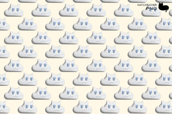 3D Cloud Cat Pattern for Creative Design Assets