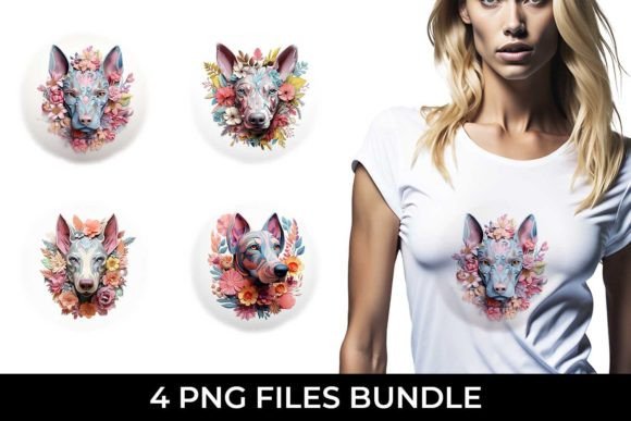 3D Floral Fantasy Doberman Sublimation: A Creative Design Asset