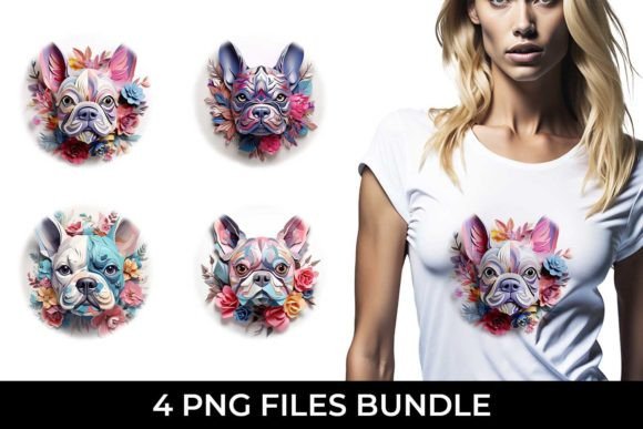 3D Floral Fantasy French Bulldog PNG: A Charming Design Asset
