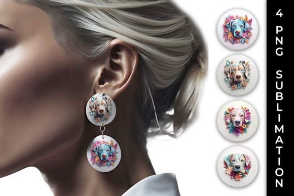 3D Floral Labrador Retriever Earrings: Adorable Art for Your Style