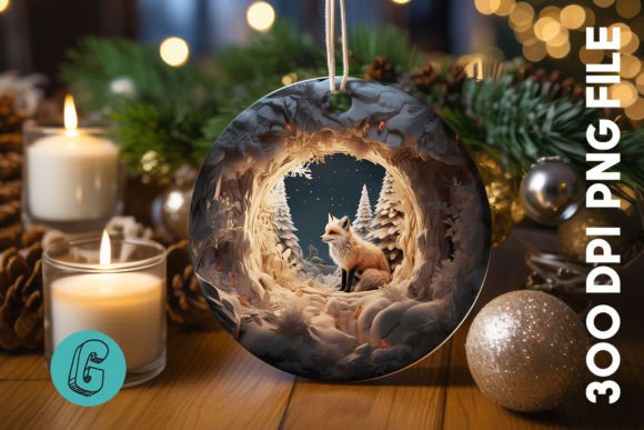 3D Fox Break Through Ornament (09): A Creative Digital Asset