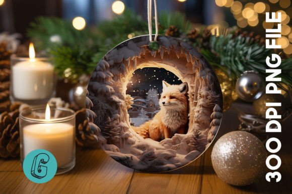 3D Fox Break Through Ornament (11): A Creative Design Asset
