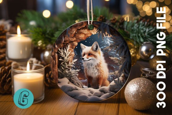 3D Fox Break Through Ornament (16): A Unique Digital Design Asset