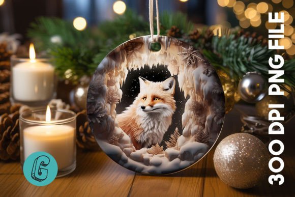 3D Fox Break Through Ornament (18) High-Quality Digital Download