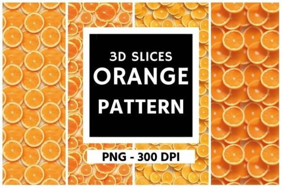 3D Orange Slice Background Pattern 02