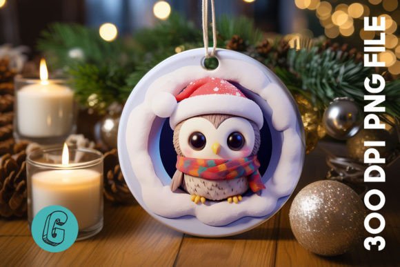 3D Owl Break Through Ornament Front (84) for Creative Projects