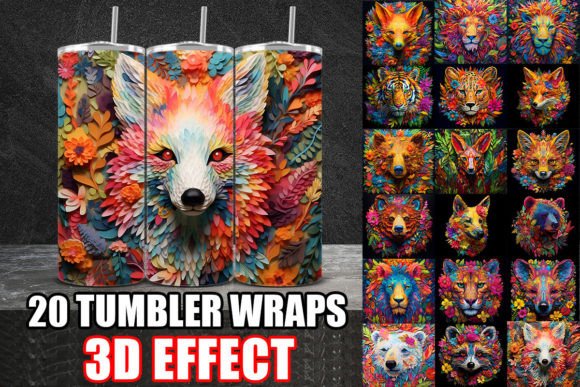 3D Papercut Animals Tumbler Wrap: Elevate Your Creative Projects