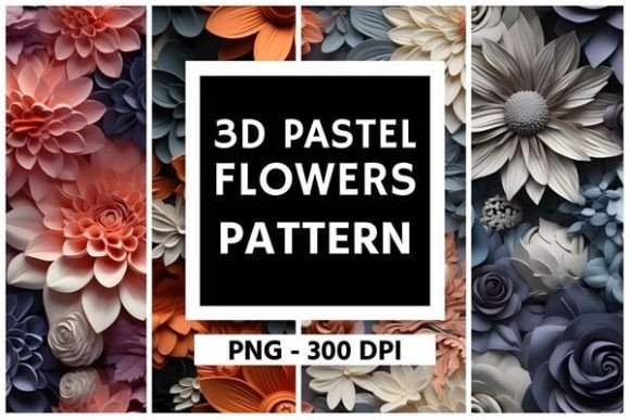 3D Pastel Flowers Pattern Background: A Gentle Design Touch