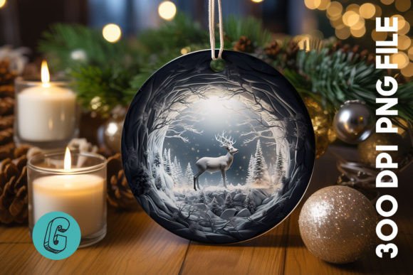 3D Reindeer Break Through Ornament (20)