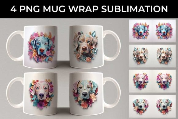 Charming Labrador Mug Design: A Floral Fantasy