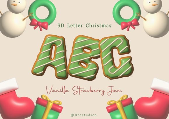 Festive 3D Christmas Cookie Alphabet Design