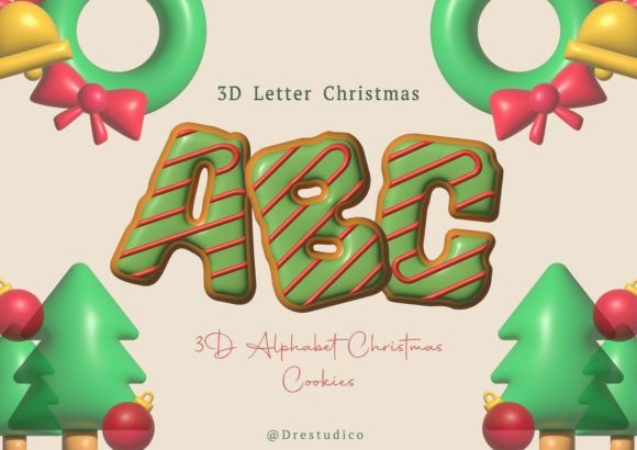 Festive 3D Cookie Letters for Holiday Design Magic