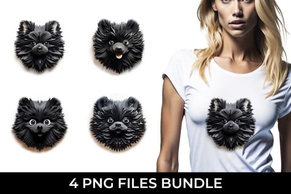 Unleash Your Style: 3D Black Fantasy Pomeranian Sublimation